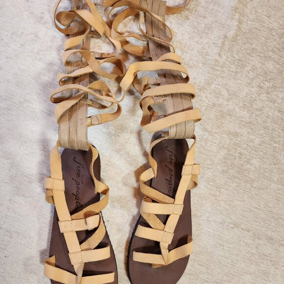 Free People Cynder Gladiator Sandal Vachetta Natural Size 5 - Picture 3 of 4